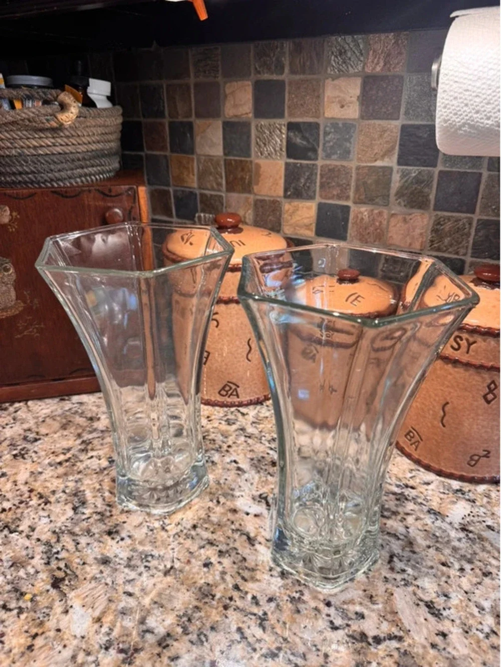 Vintage Hoosier glass vases